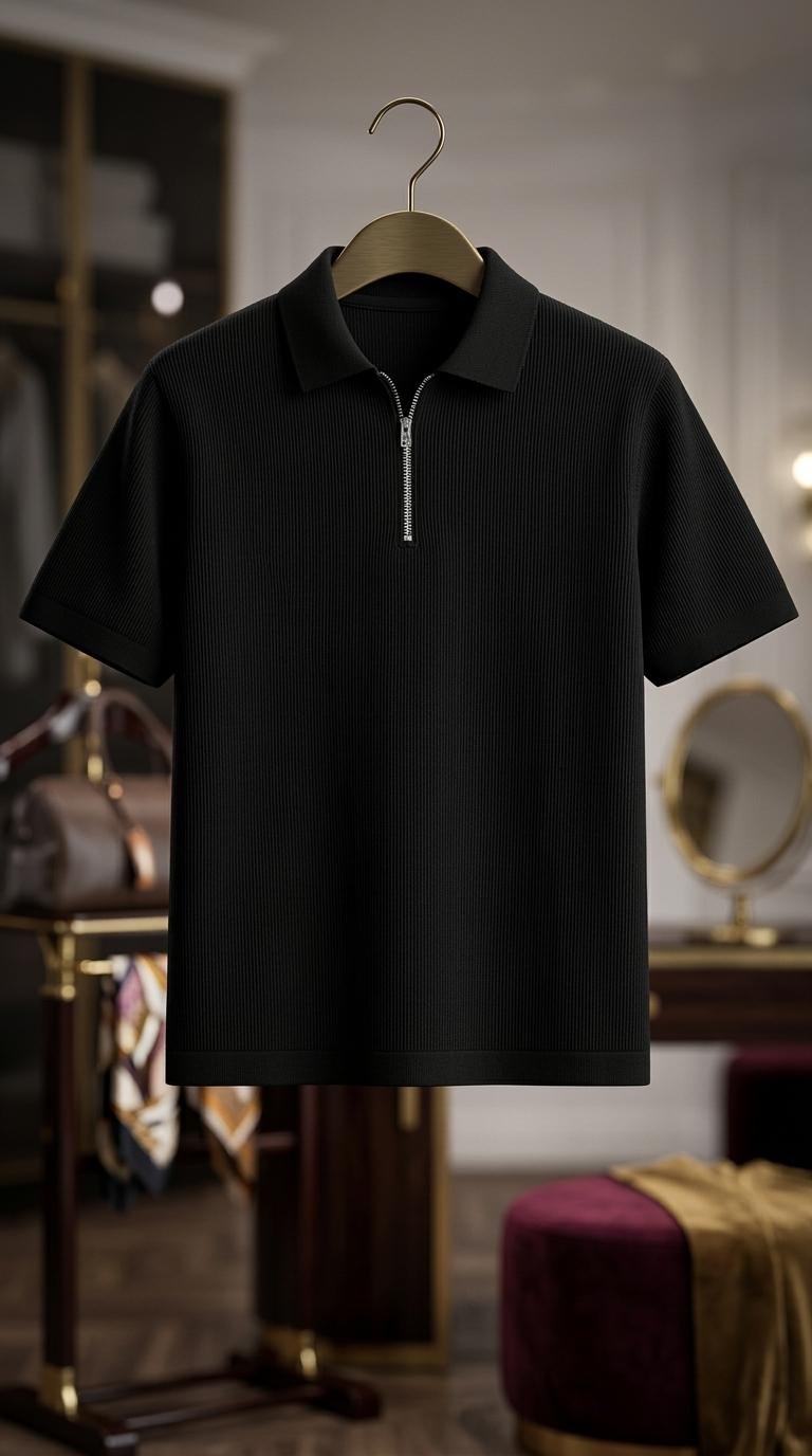 Zipper T-Shirt (Black)