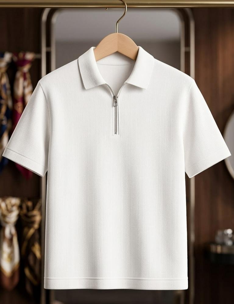 Zipper T-Shirt (White)