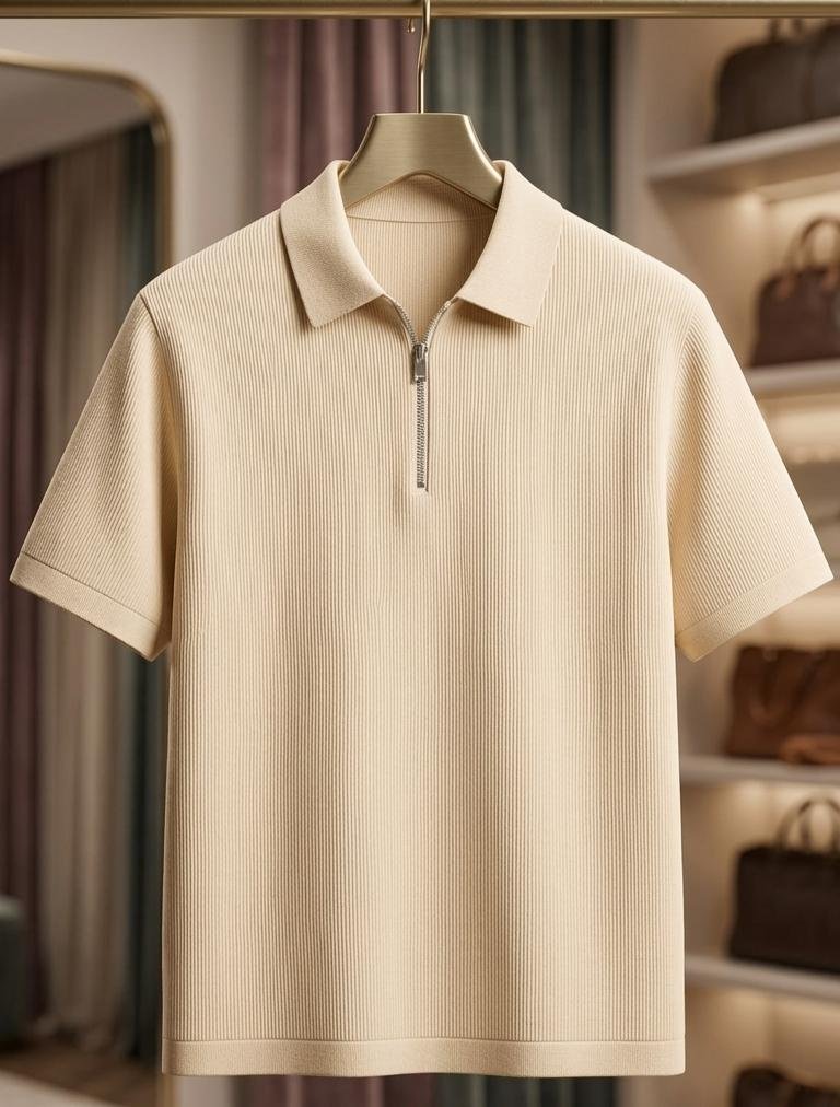 Zipper T-Shirt (Brown)